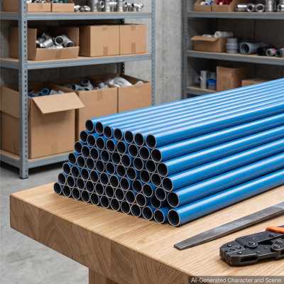 Trousse de tuyauterie pour compresseur d'air, longueur totale 71,6 m x 1,73 cm, système de tuyauterie en aluminium pour air comprimé, résistant à la haute pression, étanche et facile à installer pour garages et ateliers.