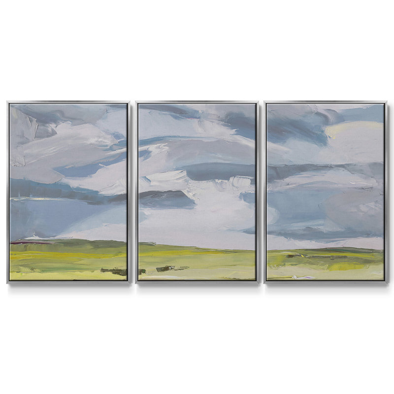 Lumière - Toile encadrée multi-pièces, H 24 po x l 48 po x P 2 po, Argent