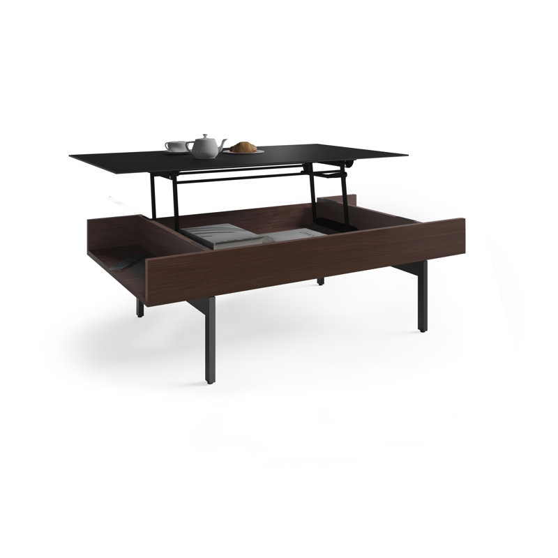 Reveal Glass Coffee Table, Chocolate Stained Walnut