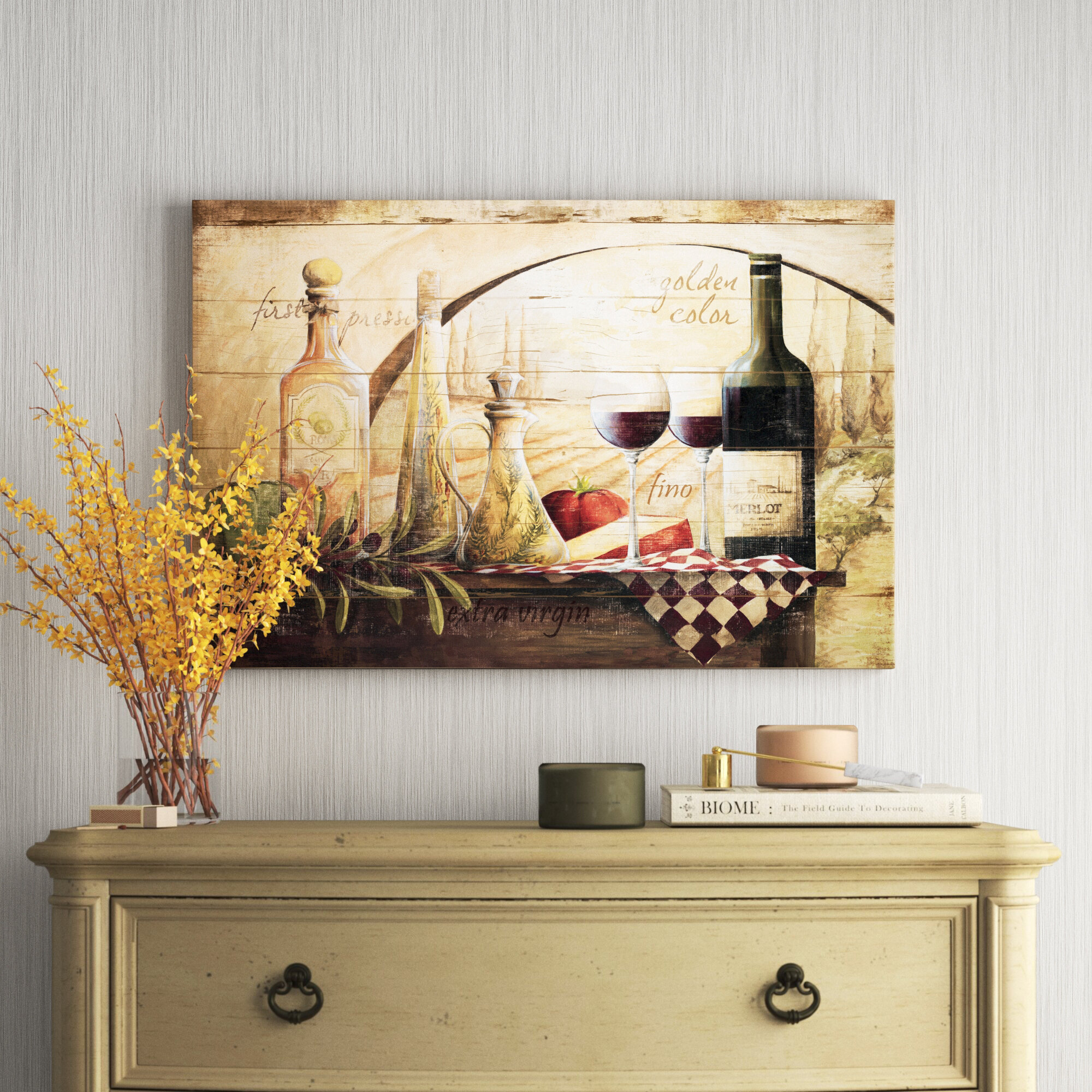 Lark Manor™ Tuscan Vineyard Wine - Graphic Art Print on Canvas ...