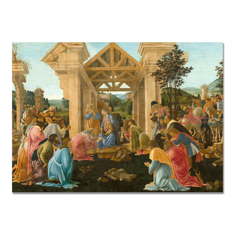 Adorazione Dei Magi by Sandro Botticelli - Unframed Painting on Canvas, 70cm H x 100cm W