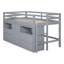 Lit mezzanine simple avec 4 tiroirs, sous l'armoire et les tablettes