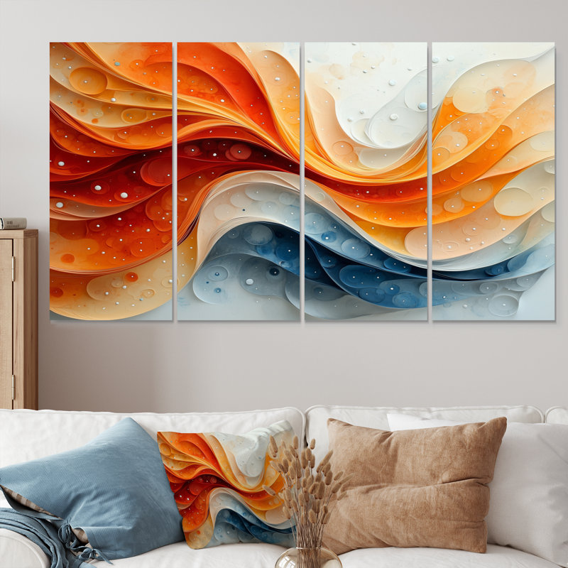 Lawncrest - abstrait spirales murales - art mural moderne, 4, H 28 po x l 48 po
