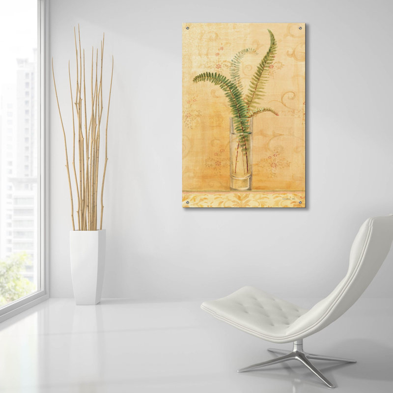  «Ferns In Glass Vase 2» par Danhui Nai, art mural en verre acrylique, H 36 po x l 24 po x P 0,2 po