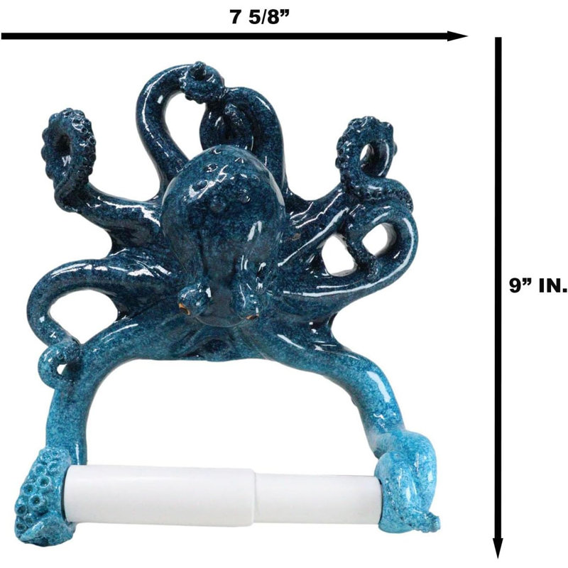 Porte-papier hygiénique mural Nautical Marine, H 9 po x l 7,75 po x P 4 po, Bleu