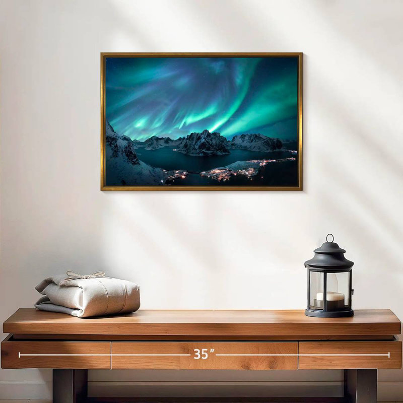 Aurora Display, Floating Frame Gold, 19" X 13"