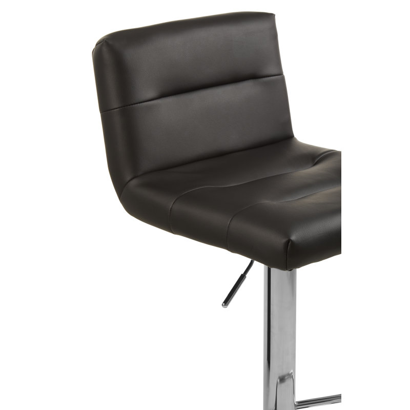 Tricia Swivel Upholstered Adjustable Height Counter Stool with Metal Frame, Black
