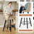 Swivel Bar Stools, 26'' Upholstered Counter Stool with Solid Wood Frame-740948572