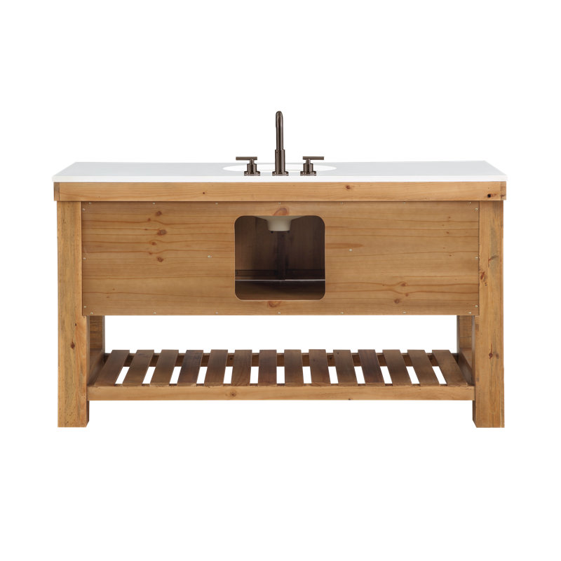 Bromley 60" Single Bathroom Vanity with Quartz Top