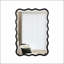Décoration murale moderne en bois massif à miroir rectangulaire noir ondulé pour des intérieurs dynamiques et élégants