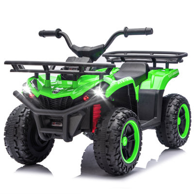 VTT électrique 24 V pour enfants avec véhicule tout-terrain, pneus antidérapants, phares à DEL et Bluetooth pour les enfants de 3 à 5 ans