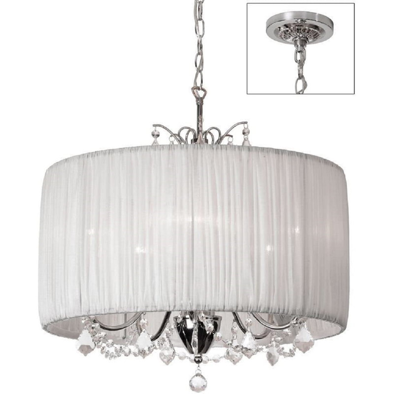 Luminaire tambour suspendu unique 5 lumières Swiney