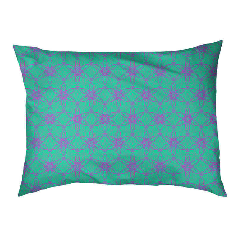 Oreiller Byrge, Vert / Mauve, Moyen (l 29,5 po x P 19,5 po x H 9,5 po)
