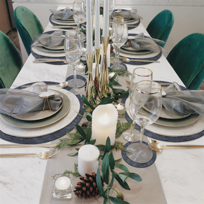 Azevedo Faux Leather Placemat And Coaster Set