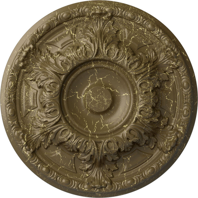 Médaillon de plafond H 2 1/2 po x l 23 3/8 po x P 2 1/2 po Granada, Boue Mississippi craquelée, H 19 po x l 19 po x P 2,5 po