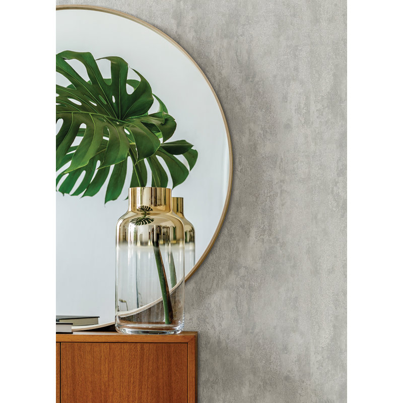 Deimos Abstract Metallic Wallpaper Roll, Gray