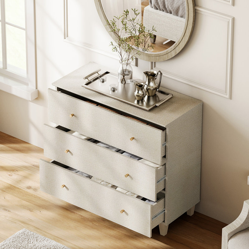 Commode 71 po à 6 tiroirs pour chambre d'enfant, commode 2 en 1 pour chambre d'enfant, Lin beige