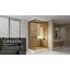 Drew Porte de douche pivotante réversible 45,6po–46po x 79po en or brossé avec verre teinté brun et panneau latéral 30,2–30,5po-125041171