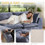 Canapé modulaire en L à 4 places avec repose-pieds Boneless, largeur de 110 po, conception sans assemblage de style nuage, mousse à compression haute densité sans os, blanc-2081013372
