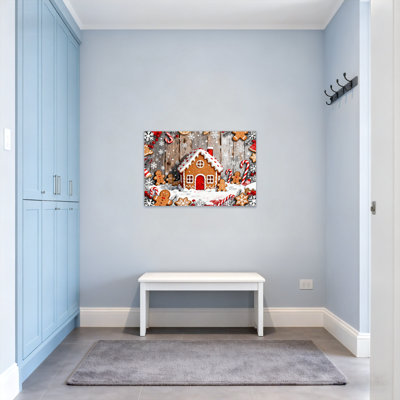 Motif de scène de Noël maison de pain d'épice d'hiver