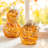 6"H Fall Multi Stripes Glass Pumpkin