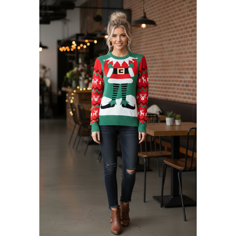 Festive Fun Christmas Elf Jumper, 2XL