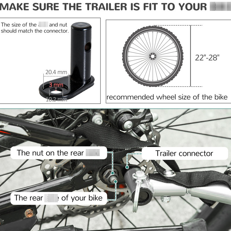 Remorque pour animal de compagnie - vélo robuste en tissu bleu / gris, entrée facile