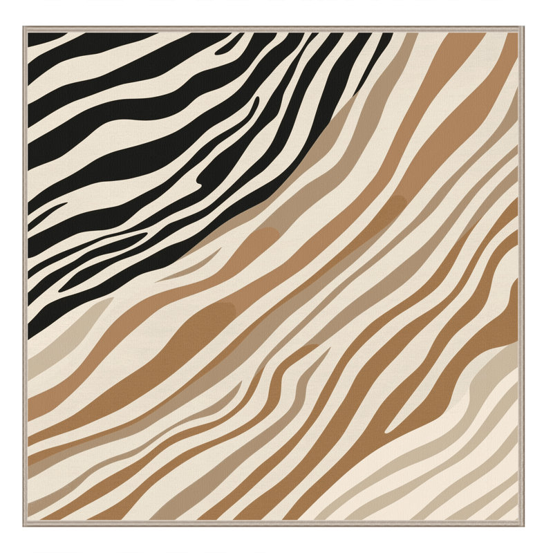 Machine Washable Pantelis Modern & Contemporary Striped Rug in Beige – Beige Binding, 5' Square