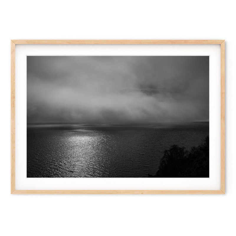 Fog Break Print , 33" H x 47" W, Natural Framed