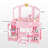 Kids Vanity Table And Chair Set, 2 In 1 Girls Vanity Storage Cabinet W/Tri-Folding Mirror-1766481095
