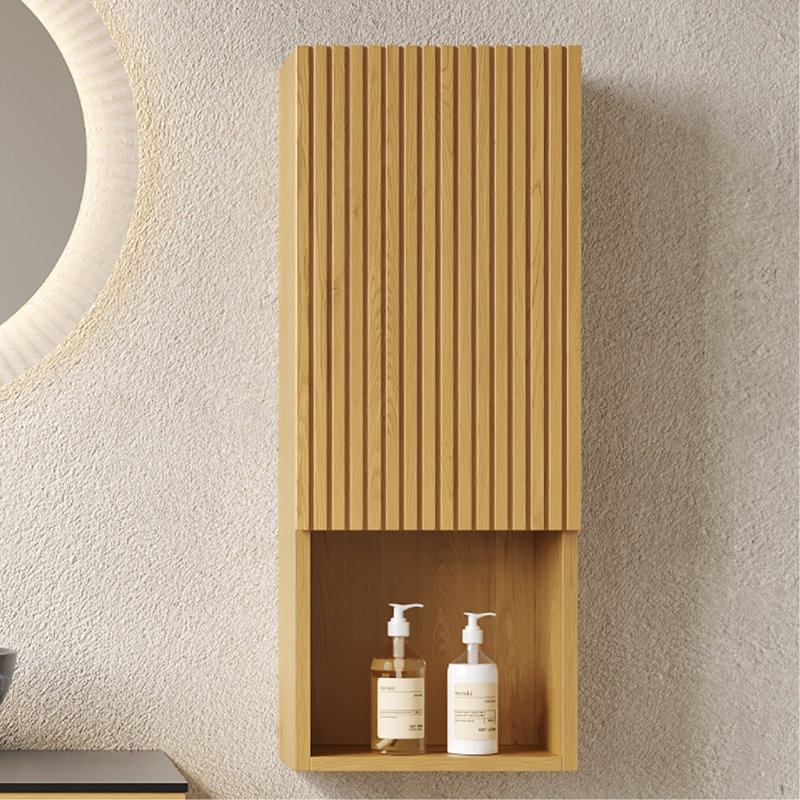 Armoire de salle de bain étroite polyvalente avec portes et tablettes pour optimiser l'espace