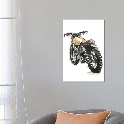 Motorcycles In Ink III by Annie Warren - Wrapped Canvas Print