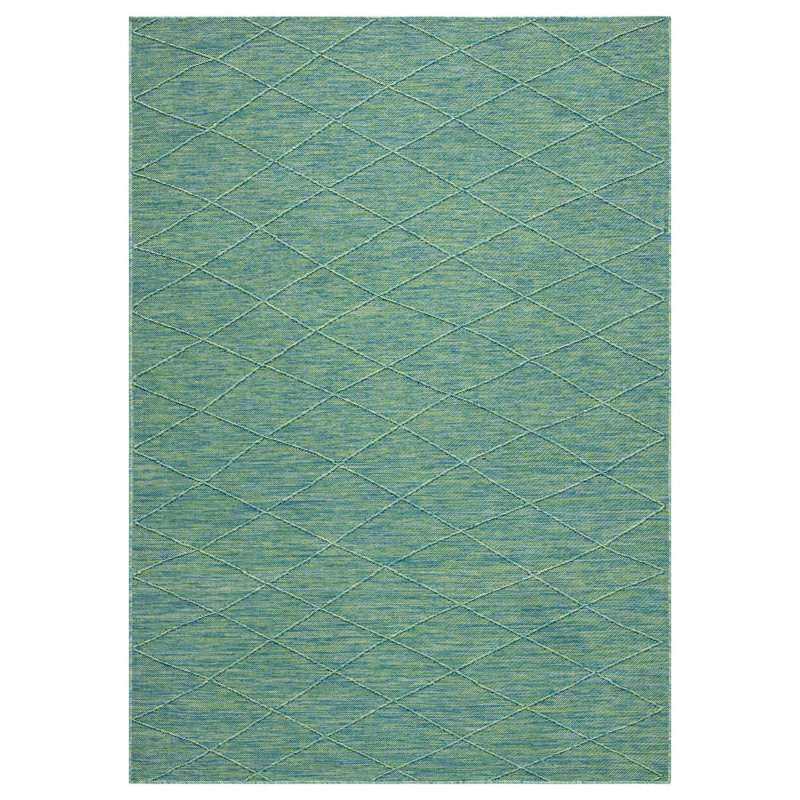 Modern Outdoor Geometric Area Rug, Non-Slip Washable Carpet, Rectangle 5' x 7'