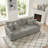 2 - Piece Upholstered Gray Chenille Modular Sectional Sofa with Armrests & Throw Pillows-718692622