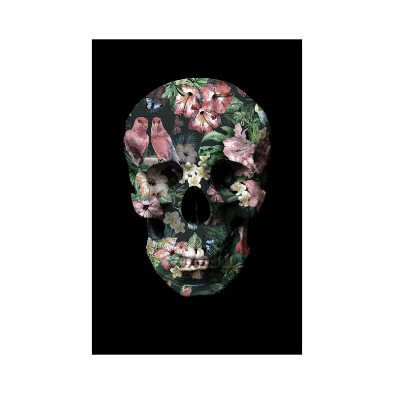 Tropic Skull by Design Fabrikken - Wrapped Canvas Gallery-Wrapped Canvas Giclée, 30.48 cm H x 45.72 cm W