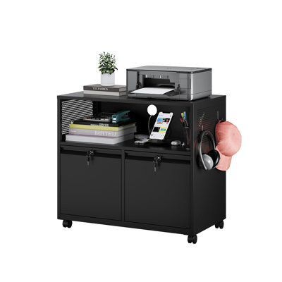 32'' Wide 2 -Drawer Mobile Steel File Cabinet