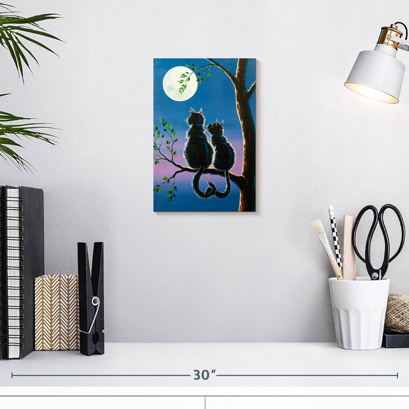 Hardie Moonlit Cat Couple, 12" H x 8" W