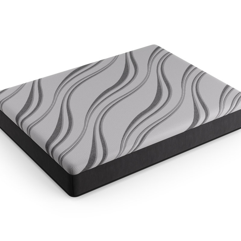 Matelas plein moyen en gel Nl 12 po, sommeil rafraîchissant avec tissu performant anti-chaleur, couche de mousse à mémoire de forme, ressorts dynamiques, tissu gris pour un repos chaleureux, mousse de gel réactive, haute