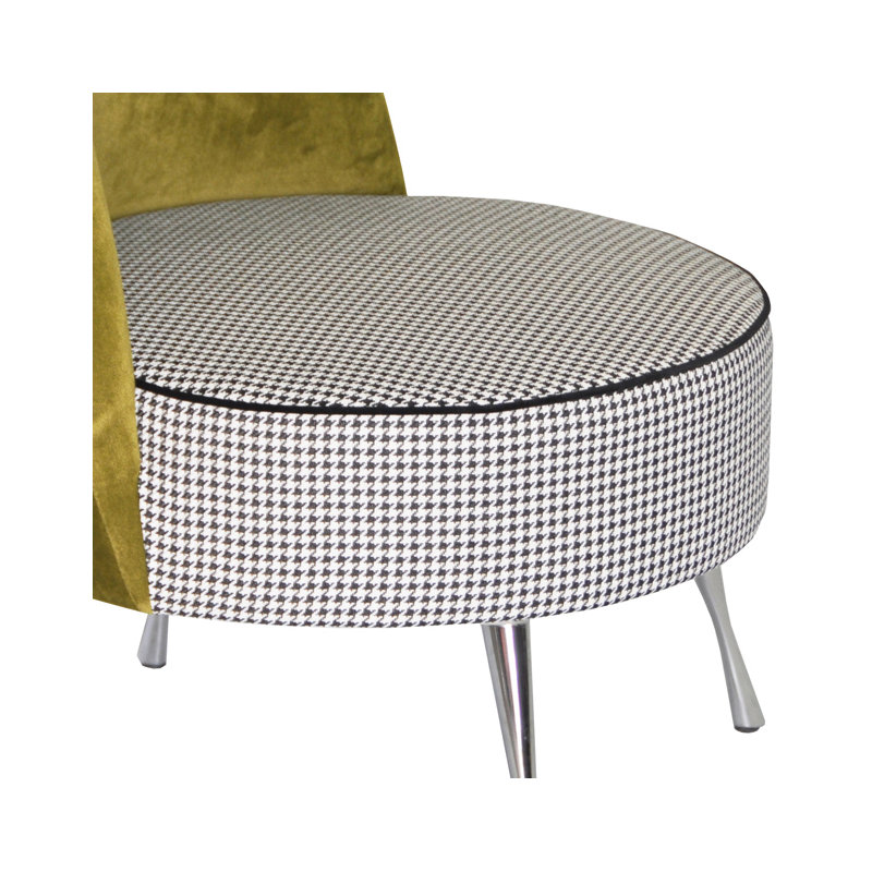 Pepi Upholstered Accent Chair, White/Green