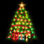 Silhouette de sapin de Noël éclairé 22,5 "avec des cadeaux