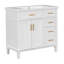 Meuble-lavabo moderne blanc 36 po avec lavabo en céramique 36 po-2003537479