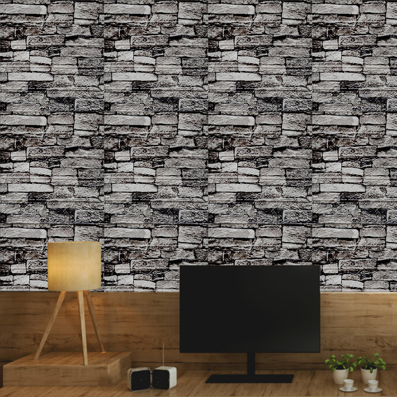 30 autocollants de carrelage mural 3D effet marbre effet papier peint pelable, Noir