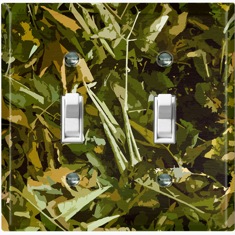 Patterned 2 - Gang Toggle Light Switch Standard Wall Plate