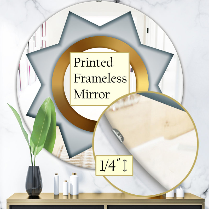 Silver Star - Glam Mirror, 23.6" H x 23.6" W