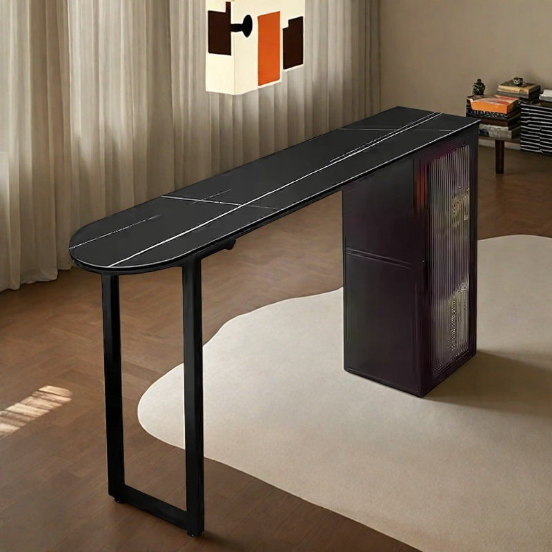Table de bar Light Luxury, Noir, H 41,3 po x L 62,9 po x l 15,7 po