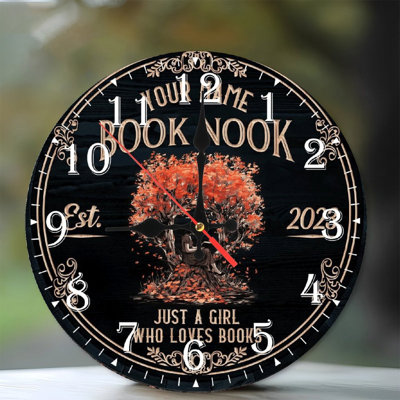 Horloge murale en bois 10 po, mouvement silencieux, à piles (piles AA non incluses), décor artistique, parfait pour les décorations