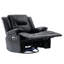 Fauteuil inclinable manuel et pivotant à 360 ° avec bande lumineuse à DEL pour salon, chambre à coucher, noir-1256314491