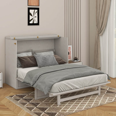 Full Size Murphy Bed With Large Drawers & USB Ports