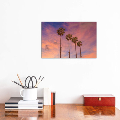 Palm Trees - Idyllic Sunset by Melanie Viola - Wrapped Canvas Print