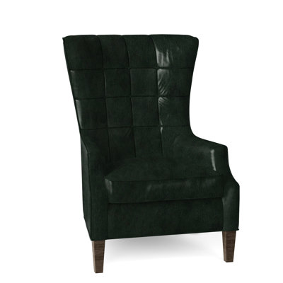 Gallin Leather Tufted Wingback Chair